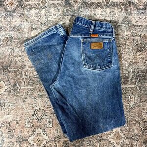 Wrangler Cowboy Cut FR13MWZ Jeans Men's 35x30 Blue Cotton Denim Faded Straight